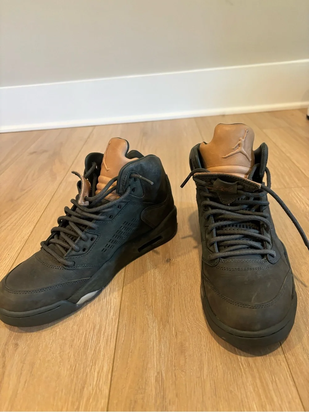 Jordan Men’s Mid-Top Sneakers in Dark Brown with Tan Tongue
